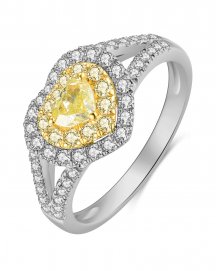 MULTI TONE HEART SHAPE DIAMOND ENGAGEMENT RING (TR4146)